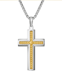 Bulova Link Two-Tone Cross Pendant with Adjustable Chain — BVP1156-WYSNA