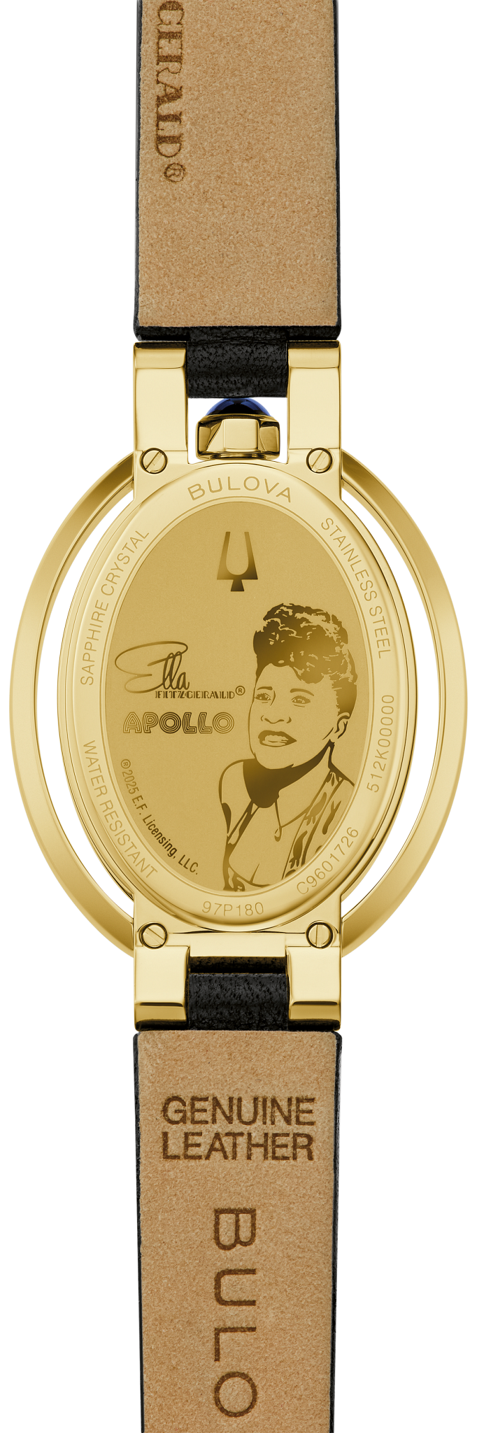 Bulova Apollo Theater Rubaiyat ‘Ella’ 97P180 Watch — caseback and strap lining